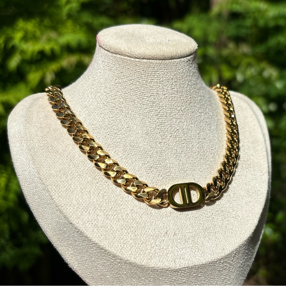 18K Gold Plated Stainless Steel Choker Chain Necklace - Picture 3 of 6
